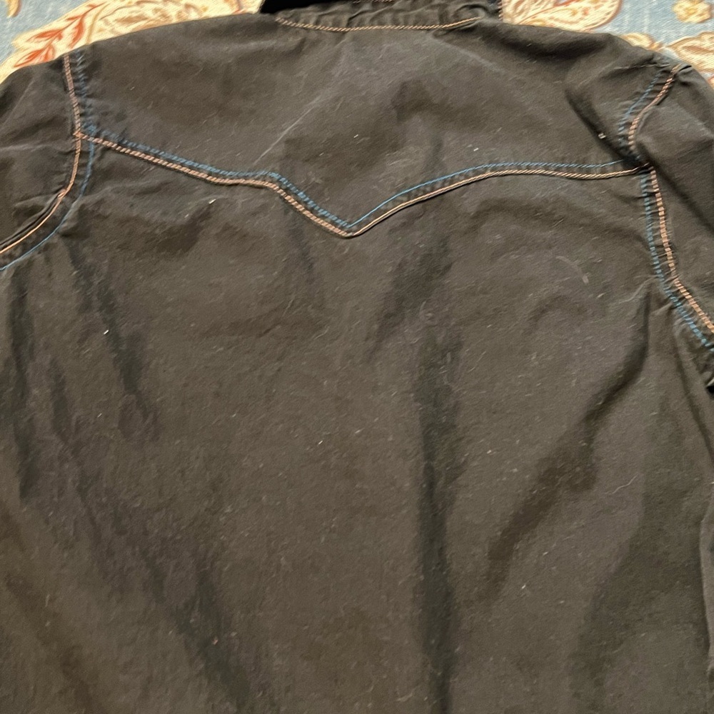 Little Girls Sz M Rock 47 Black and Pink long sleeved  Snap Front Western Shirt - Picture 8 of 10